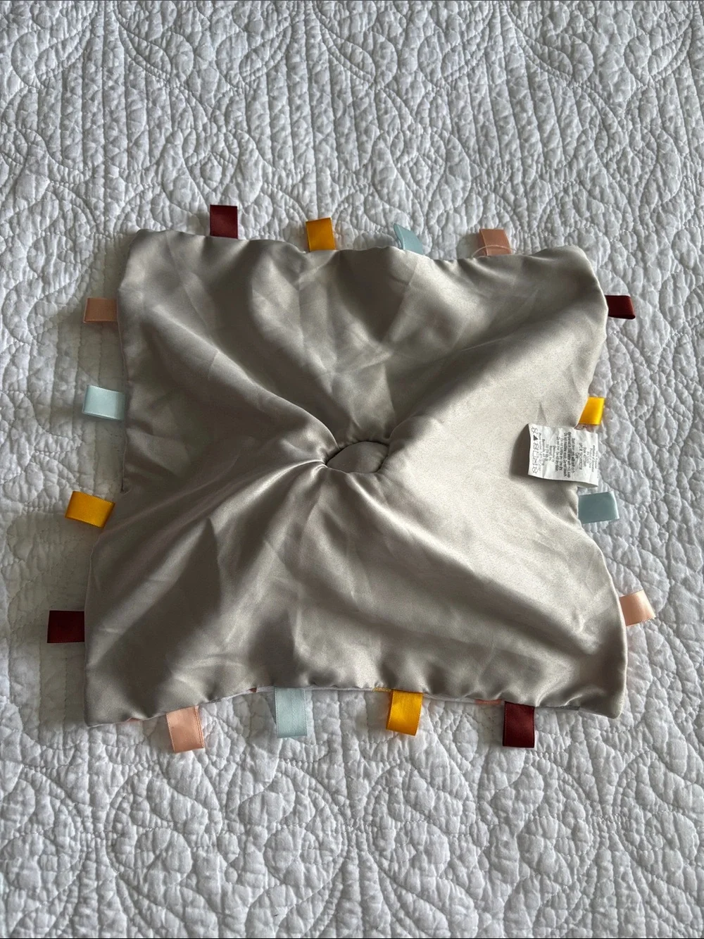 Parents Choice Plush Elephant Taggie Security Blanket Lovey Light Blue